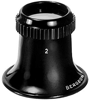 Bergeon 4902-2 Aplanatische Lupe, Uhrmacherlupe, Uhrmacherwerkzeug, Vergrößerung 5X, verschraubter Ring, schwarz