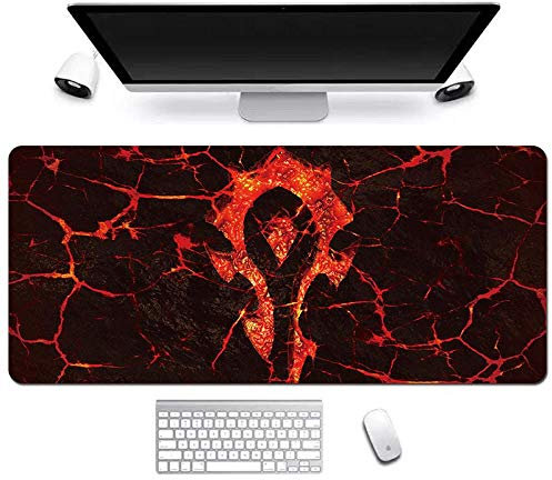 Mauspad World of Warcraft XXL Gaming Mauspad, 900x400mm Anime Mousepad, Höchstmaß an Präzision, extra stark vernähter Rand, gummierte Unterseite, Desktop Computer, M