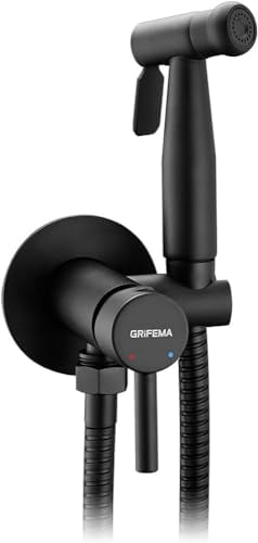 GRIFEMA Robinet de Bidet avec Flexible de Douche 1.5M, Eau Chaude et Froide, G1/2 Pouces, Pour Hygiène Intime, Installation Facile, G154B