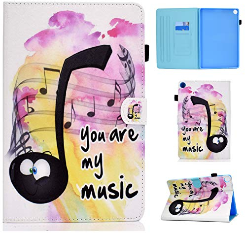 Aswant Huawei Matepad T10/T10s - Funda de piel sintética tipo libro con tapa magnética para Huawei Matepad T 10 de 9,7 pulgadas/Huawei Matepad T 10s de 10,1 pulgadas, música