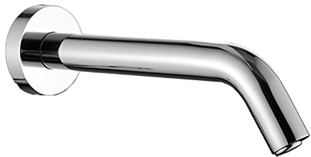 HELOU Robinet Automatique Montage Mural Capteur Mains Libres Acier Inoxydable Alimenté en Courant Continu, Robinet Mural, Convient À La Maison, À La Salle De Bain