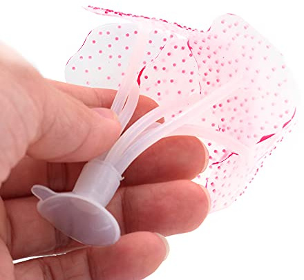 ANCLLO Aquarium-Korallenpflanze aus Silikon, künstliche Koralle für Aquarien, Dekoration für Aquarien, bunt, leuchtender Effekt, Meerespflanze, Ornament mit Saugnapf, Rosa, 2 Stück