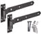 EAI Cranked Gate Hinges | 600mm / 24 Inch Heavy Duty Hook and Band Gate Hinges | Black - 1 Pair