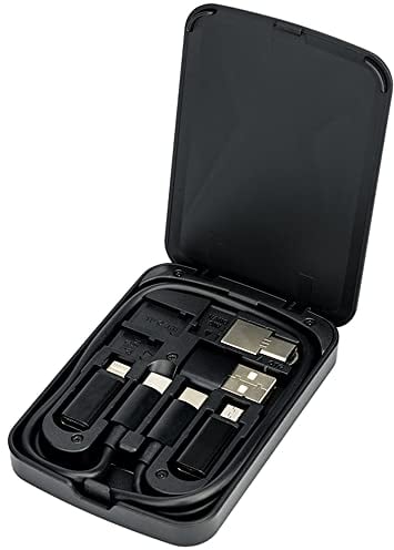Multi-Functional Compact Cable Card, USB Adapter Kit with 22 USB-C Cable + Type A/Micro USB/OTG Cable Convertor, Data Transfer Storage Box for Travel Charging iPhone PC Type c Devices
