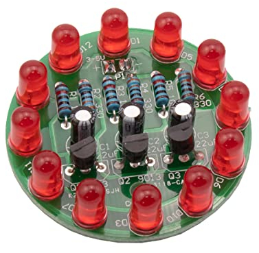 Bausatz: LED-Lauflicht zum Löten (Rot) Übungsplatine DIY Elektronik