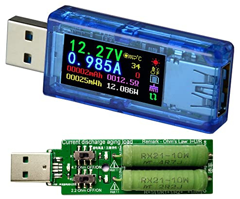 USB 3.0 Power Meter Tester AT34 USB Carica multimetro digitale tester di tensione DC 30.00V 4.000A Velocità di prova del cavo di ricarica QC 2.0/3.0 AP 2.4A (AT34+carico)