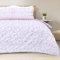 Sleepdown Bettwäsche-Set, Bedruckt, Geraffte Falten, Blätter, Blush Pink/Weiß, wendbar, für Super-Kingsize-Betten (260 x 220 cm)
