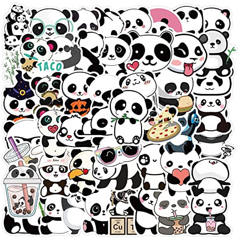 50 PCS Stickers for Panda,Funny DIY Cute Animal Stickers Decals,Party Supplies Waterproof Decorative Cartoon Stickers for Computer, Luggage,Guitar,Bottle,Refrigerator,Phone,Laptop