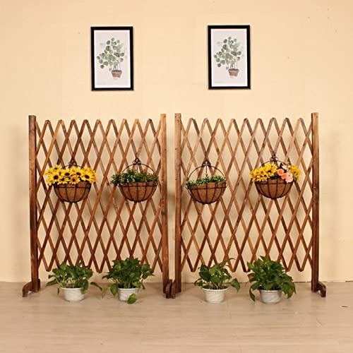 2 Pack Erweiterbarer Gartenzaun Aus Holz – Dekorativer Zaun Für Pflanzen, Sicherheitszaun Für Haustiere, Faltbares Design, Weihnachtsbaumzaun, Für Den Klettergarten Im Garten (Size : 120 * 120CM)