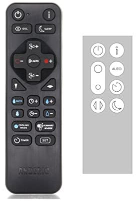 Anderic Replacement Remote for Dyson TP05 Fan Pure Cool Purifying Fan - Replaces 969154 Remote 969154-03, 969154-01, 969154-02, 9 - Universal with Learning RRDYS01