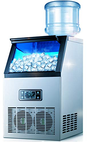 FBITE Fabricadores de Hielo Máquina de Hielo Industrial Máquina de Hielo Comercial Pantalla HD Limpieza con un botón 50Kg 10 Minutos Fabricación rápida de Hielo