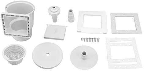 Fockety Skimmer per Piscina Fuori Terra, Skimmer di drenaggio per Piscina da 1,5 Pollici, Skimmer Quadrato a Bocca Larga con Supporto a Parete per Piscina Kit Accessori per Piscina Skim au