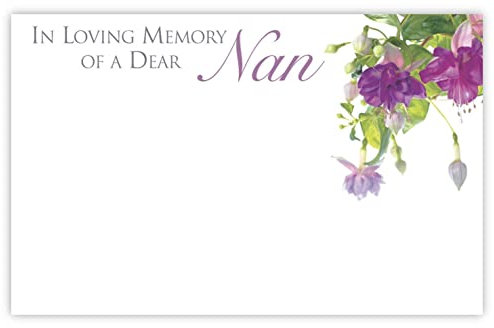 celloexpress In Loving Memory Nan (Fuchsia) Flower Message Cards - 60mm x 90mm - Bereavement Florist Card Sympathy Condolences Notes (Pack of 10)