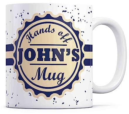 Tazletree John Mug- Hands Off John’s Mug - Funny and Bold Coffee Mug for Their Personal Space