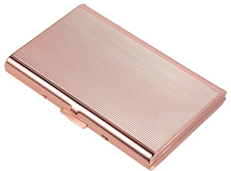 ANZHUO Kreditkarte, Bankkarte, Visitenkartenetui Edelstahl Kreditkarte, Bankkarte, Visitenkartenetui Damen Herren Visitenkartenetui, Roségold, Minimalistisch