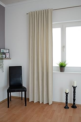 Vorhang einfarbig | dekoratier Wohnzimmervorhang | beige