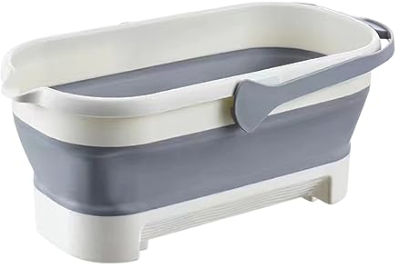 AMZLORD Cubos plegables con asas,cubo plegable para limpieza,cuenco de lavado de plástico,ahorro de espacio,al aire libre,multiuso,cubo de agua plegable para camping,jardín (gris),1ls0wl0vj7nf8uk4py1