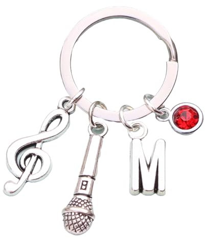 Personalised Microphone Keyring - Singer Gift, Music Teacher Gift, Gift for Singer, Karaoke Keyring, Good Luck Present, Thank You Gift,