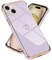 Micoden for iPhone 15 Case Cute Girls Silicone Heart Pattern Design Cases Fashion Plating Edge Ultra Thin Shockproof Protective Bumper Phone Case for iPhone 15 Purple