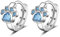 Silber 925 Creolen Klein für Damen, Mädchen, Herren - Zirkon Katzenpfote Ohrringe Huggies - Zierliche Knorpel Tragus Helix 12mm