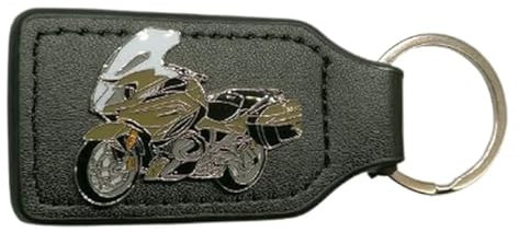 Lenimia Porte-clés pour BMW R 1250 RT, Porte-clés en cuir synthétique noir, 90 mm de long, 36 mm de large, Fixation velcro pour moto, Résistant à la rayure, Unisex-Adultes, Motards BMW R 1250 RT