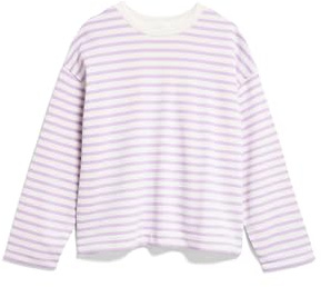 ARMEDANGELS Damen Sweatshirt aus Bio-Baumwolle FRANKAA MAARLEN Stripe Oversized Fit Lavender Light-undyed