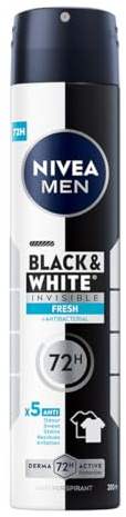 NIVEA MEN Antitranspirant Black&White Invisible Fresh, 200 ml