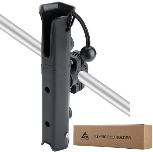 GearTrust Angelrutenhalter für Fahrrad, verstellbare Angelrutenhalterung für Fahrrad mit Klemme, Rutenhalter für Fahrrad, Boote, Golfwagen, Angelstuhl, ATVS, Wagen (Carbon-Schwarz)