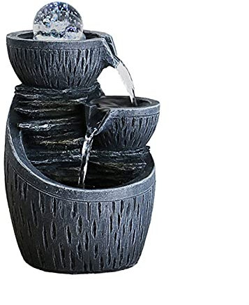 Fontaine d’Intérieur Fontaine d'eau de bureau et de table de méditation avec son d'eau de Relaxation intérieure et extérieure, décoration Zen, avec boule porte-bonheur for la décoration de la maison D