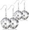 2 Paar Silber Disco Kugel Ohrringe - Mehrfarbig - Eierjahre Thema Ohrringe für Damen für Disco-Kostüme