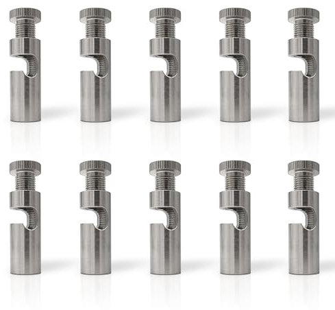 LEDSone 10 Pack Ceiling Cable Mount Satin Nickel Hook for Swag Pendant and Chandelier Lighting Minimalist Cord Keeper Swag Hook for Ceiling and Wall Modern Ceiling Hooks for Swag Light Easy Fit.