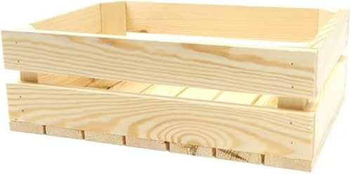 GoodFreshDecor Holzkiste Weinkiste Obstkiste Gemüsekiste Aufbewahrungskiste Aus Holz Vintage Deko Outdoor Außen Innen Holzbox 35 x 25 x 12 cm