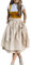 YULONGESS Dirndl Damen Midi mit Schürze 2tlg Oktoberfest Trachtenkleid Dirndlkleid mit Spitzenschürze Trachtenmode Kleid für Oktoberfest Besondere Anlässe