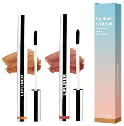 Zinari Peel off Lip Stain y Delineador - Revelador de Labios (Marrón Claro + Rojo Vino)