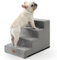 COZY KISS Hundetreppe für Kleine Hunde, 4 Stufen Breiter Haustiertreppe für Bett Couch Auto, 45cm Hoch Hochdichtem Schaumstoff Katzentreppe mit Abnehmbarem Bezug (Grau, 60x45x45cm, 4)