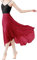 Baisdan Jupe Ballerine Longue Portefeuille en Chiffon Mousseline pour Femme à Ceinture Réglable Rouge foncé
