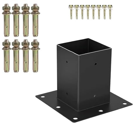 SOTOOLS Bodenanker FORTINA Pfostenanker für 90×90 mm Vierkantholz – für Betonfundament, verzinkt & wetterfest