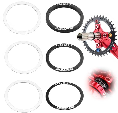 Kexayo 6 PCS Fahrrad Innenlagerdichtung Fahrradkurbel Kurbelgarnitur Unterer Abstandshalter, Unterlegscheiben für BB86/91/92/BB30/PF30, Aluminium- und Edelstahlteile, für straßenfahrräder Teile