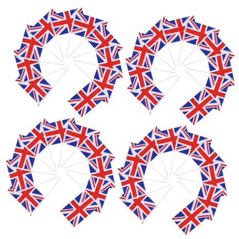 Toyvian 40 Pièces British Flag à La Main Petits Drapeaux Anglais Petit Drapeau National Drapeaux En Facieux De Poche Polyester