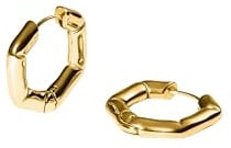 Purelei Hexagon Ohrringe – Edelstahl 14K vergoldet / 18K rosévergoldet/Silber – Geometrisches Sechseck-Design – Statement Schmuck Damen – 15,16 g – Modern & Edgy (Gold)