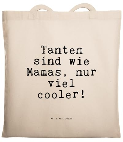 Mr. & Mrs. Panda Tragetasche Tanten sind wie Mamas,... - Geschenk, Spruch Sprüche Weisheiten Zitate Lustig Weisheit Worte, Schultertasche,