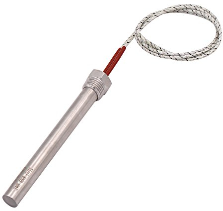 AIICIOO 240V 500W Heizpatrone mit 1/2 Zoll DN15 21mm NPT-Flansch Heizelement aus Edelstahl, Länge -15,5 cm