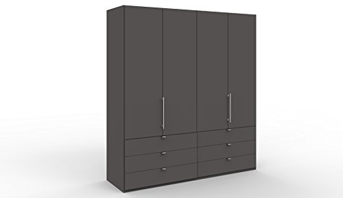 WIEMANN Loft Kleiderschrank, Schlafzimmerschrank, Gleittürenschrank, Drehtürenschrank, mit Schubladen, Havanna, B/H/T 200 x 216 x 58 cm