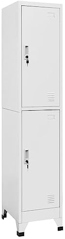 vidaXL Umkleideschrank mit 2 Fächern Spind Kleiderspind Metallschrank Schrank