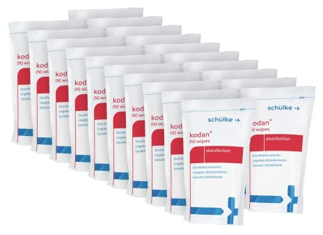 Schülke Kodan® Wipes Desinfektionstücher Tissue Hautdesinfektion Flächen, 20x 90 Wipes, Nachfüllbeutel