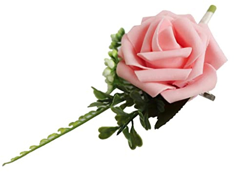 LOVIVER Boutonniere Buttonholes Groom Wedding Flowers Party Prom Suit Decoration - 2 Colors, Pink