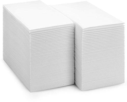 JEBBLAS Decoración Toalla desechable Toalla de lino Servilleta de cena | Papel Toallas de mano para bodas Restaurante Fiestas en la cocina | 30 cm x 43 cm Paquete de 200(Blanco)