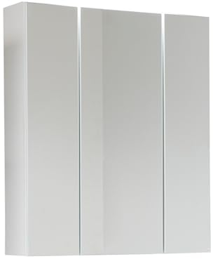 trendteam smart living - Monte - Spiegelschrank - Weiß - Zeitloser Spiegelschrank 3-türig - (BxHxT) 60 x 74 x 18 cm - Badschrank mit 9 Fächern und 6 verstellbaren Einlegeböden - Kratzfest
