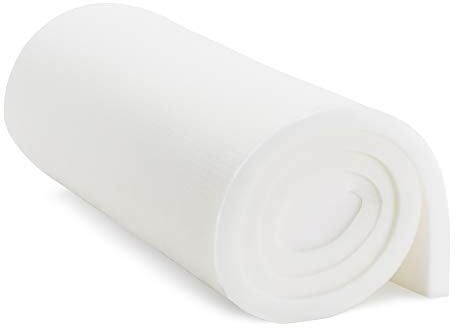 Linenspa Coussin en Mousse Haute densité – Parfait pour Les chaises, canapés, têtes de lit et projets de Bricolage, 2,5 x 61 x 182,9 cm, Blanc