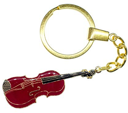 Miniblings Geige Schlüsselanhänger Violine Instrument Geigerin Metall - Handmade Modeschmuck I I Anhänger Schlüsselring Schlüsselband Keyring